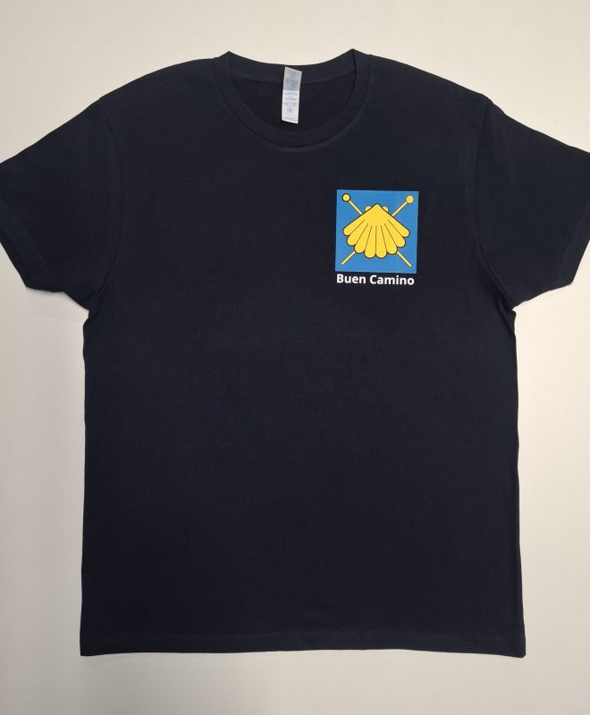 (art.211)Koszulka granatowa z logo Buen Camino (bawełniana)